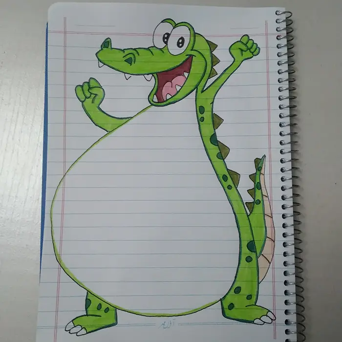 نقاشی ساده کودکانه برای حاشیه دفتر؛ فانتزی طراحی که در میان دانشآموزان محبوب شد!