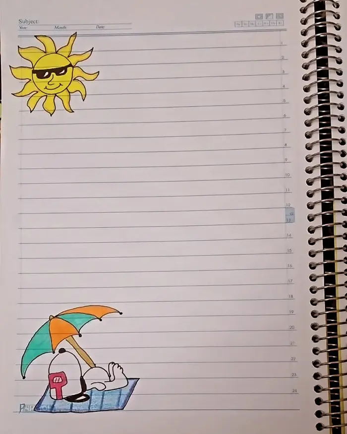 نقاشی ساده کودکانه برای حاشیه دفتر؛ فانتزی طراحی که در میان دانشآموزان محبوب شد!