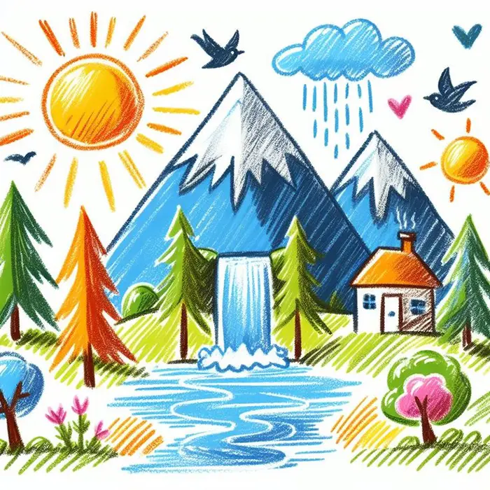 نقاشی طبیعت کودکانه | ۵۵ آموزش گامبهگام از آفتاب تا رنگین کمان زیبا؛ خلق مناظر شادنقاشی طبیعت کودکانه | ۵۵ آموزش گامبهگام از آفتاب تا رنگین کمان زیبا؛ خلق مناظر شاد