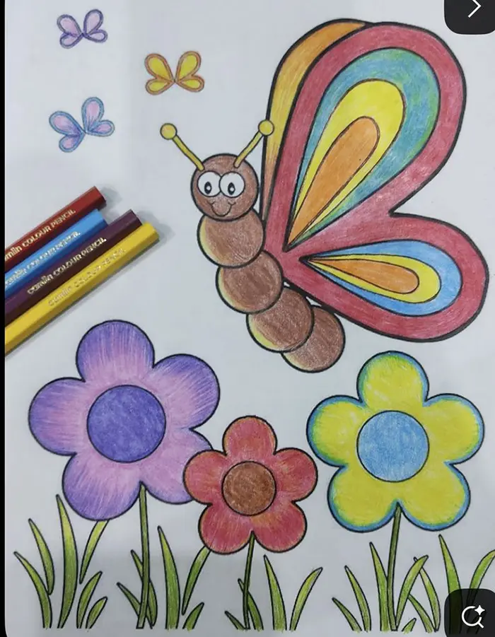 نقاشی طبیعت کودکانه | ۵۵ آموزش گامبهگام از آفتاب تا رنگین کمان زیبا؛ خلق مناظر شاد