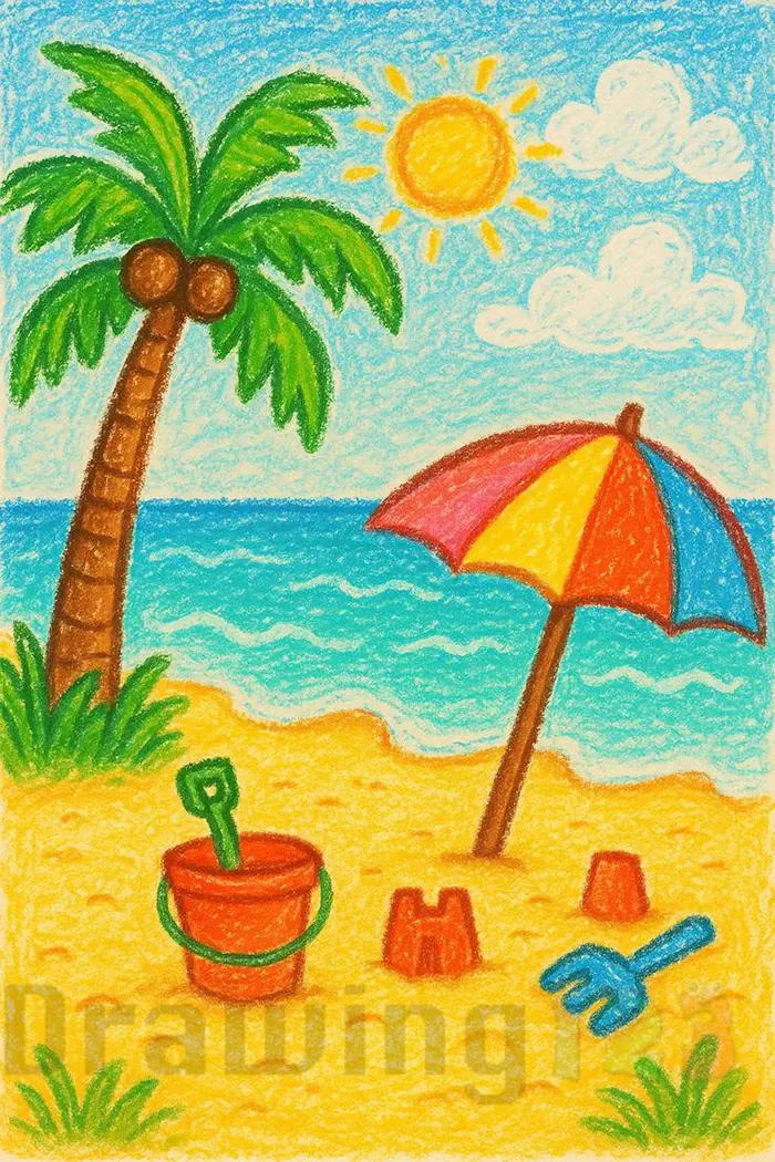 نقاشی طبیعت کودکانه | ۵۵ آموزش گامبهگام از آفتاب تا رنگین کمان زیبا؛ خلق مناظر شاد