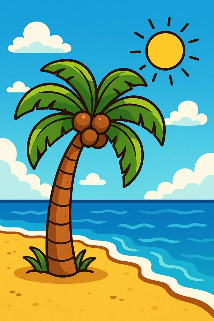 نقاشی طبیعت کودکانه | ۵۵ آموزش گامبهگام از آفتاب تا رنگین کمان زیبا؛ خلق مناظر شاد