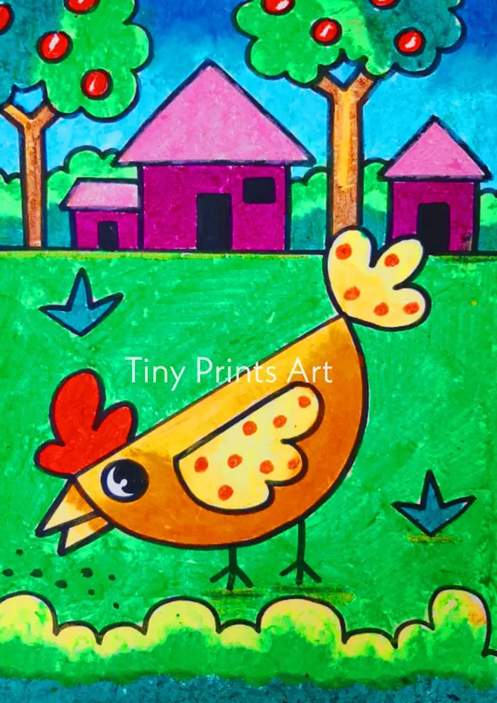 نقاشی طبیعت کودکانه | ۵۵ آموزش گامبهگام از آفتاب تا رنگین کمان زیبا؛ خلق مناظر شاد