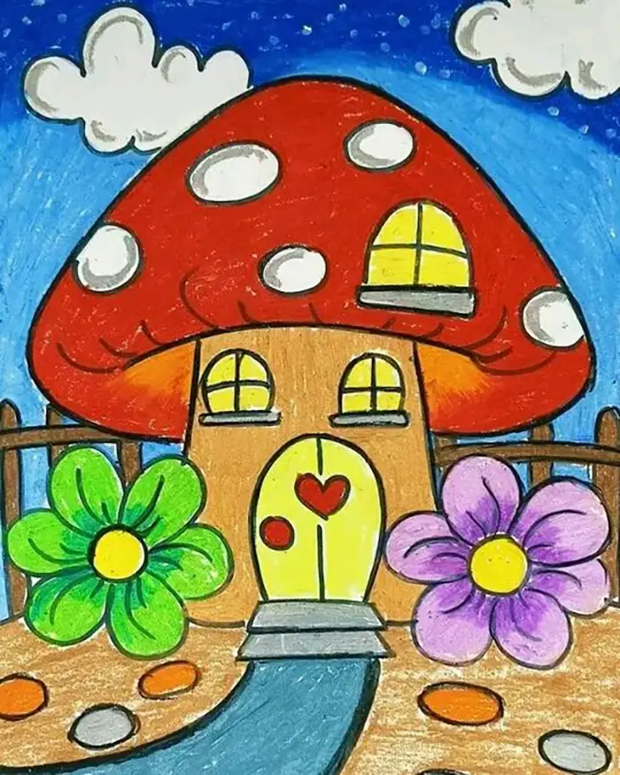 نقاشی طبیعت کودکانه | ۵۵ آموزش گامبهگام از آفتاب تا رنگین کمان زیبا؛ خلق مناظر شاد