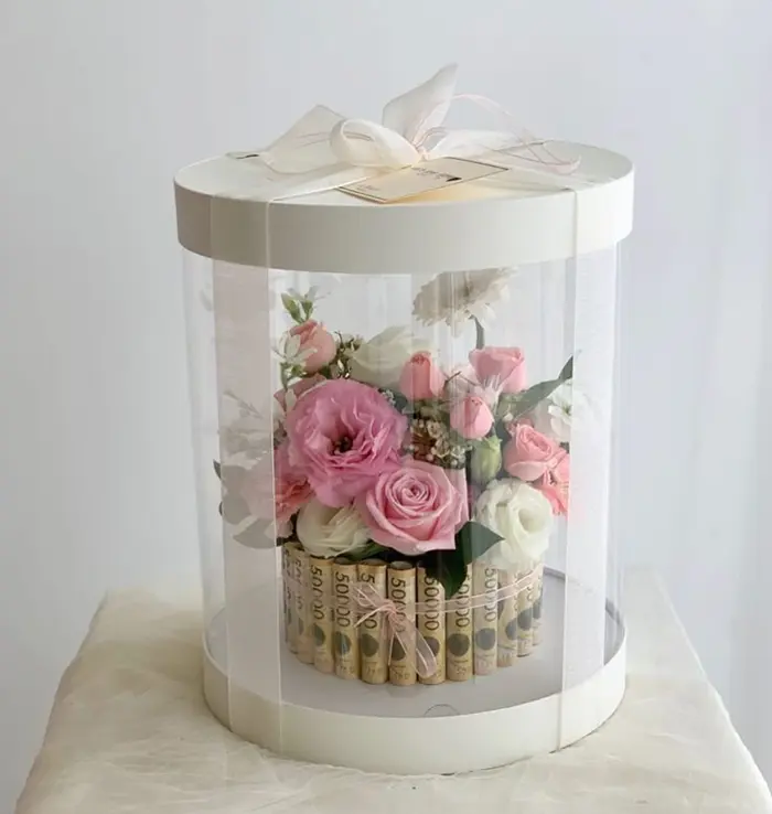 تزیین باکس گل با پول؛ ترکیب لوکس گل و اسکناس؛ جدیدترین ترند هدیههای لاکچری!