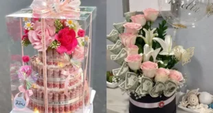 تزیین باکس گل با پول؛ ترکیب لوکس گل و اسکناس؛ جدیدترین ترند هدیه‌های لاکچری!